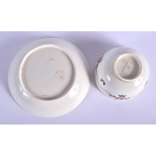 175 - 18th c. Caughley tea bowl and saucer with the dart board pattern