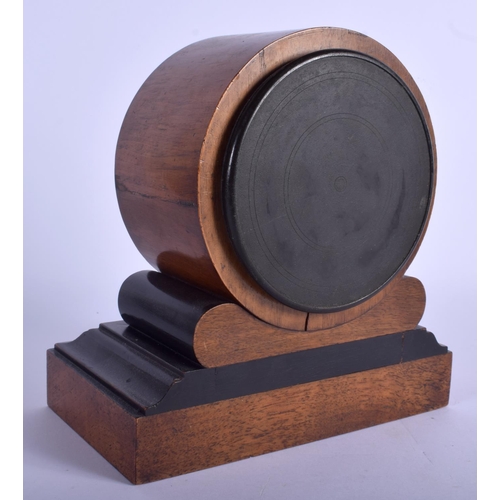 1754 - A MID VICTORIAN EBONISED WALNUT MANTEL CLOCK Payne & Co London, Bond Street. 23 cm x 25 cm.