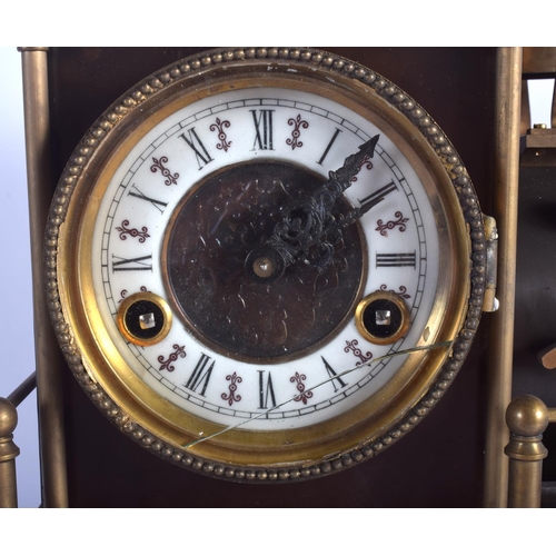 1765 - A LARGE CONTEMPORARY BRONZE LOCOMOTIVE CLOCK with thermometer, upon a base imitating railway lines. ... 