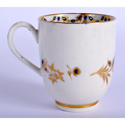 177 - 18th c. Caughley coffee cup and saucer decorated with blue and gilt flowers and swags, S mark