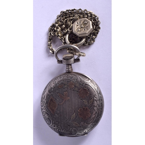 1783 - A VINTAGE CONTINENTAL SILVER DOLLAR POCKET WATCH. 4.5 cm diameter.