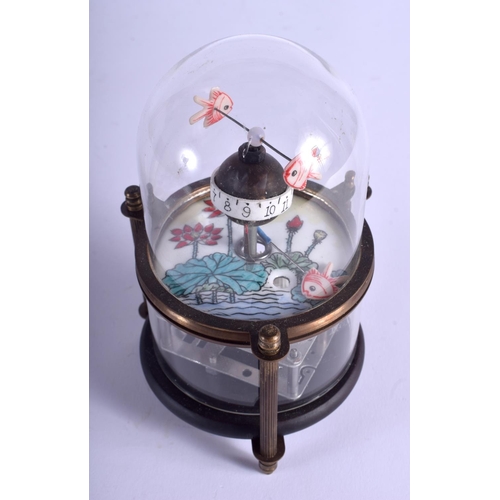 1792 - A CONTEMPORARY AUTOMATON FISH CLOCK. 16 cm x 8 cm.