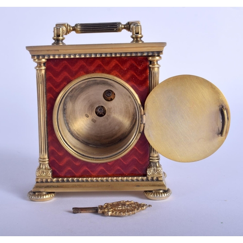 1795 - AN UNUSUAL CONTINENTAL SILVER AND ENAMEL CLOCK decorated with scrolling foliage. 490 grams. 10.5 cm ... 