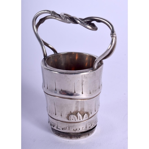 1844 - A VINTAGE SILVER BUCKET SALT. 30.5 grams. 5 cm high.