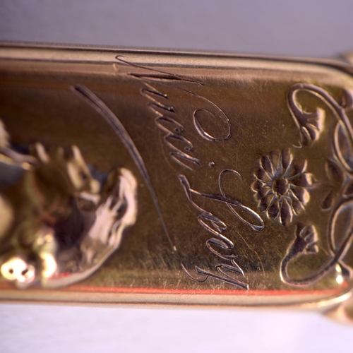 1848 - AN ANTIQUE FRENCH 14CT GOLD ETUI. 8.8 grams. 8 cm high.