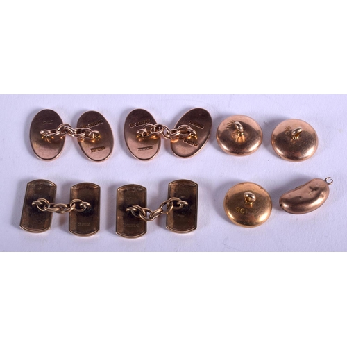 1874 - ASSORTED GOLD CUFFLINKS. 0.7 oz. (qty)