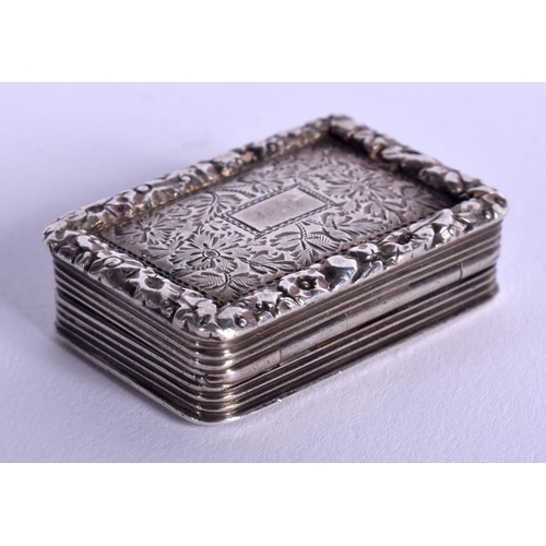 1877 - AN ANTIQUE SILVER VINAIGRETTE. Birmingham 1824. 16 grams. 3.5 cm x 1.5 cm.