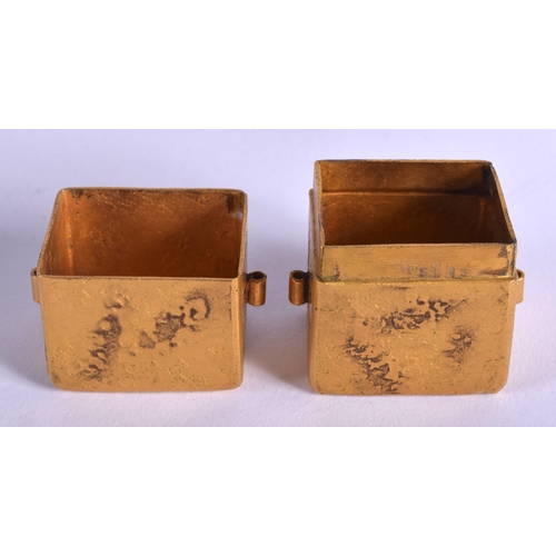 1896 - TWO YELLOW METAL COINS and a Christoffel box. (3)