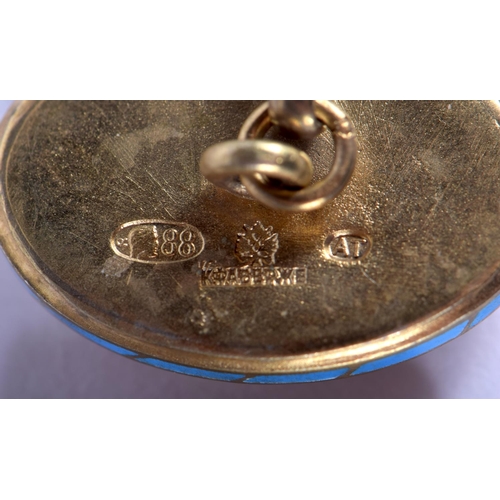 1920 - A PAIR OF CONTINENTAL SILVER GILT AND ENAMEL EAGLE CUFFLINKS. 21 grams.