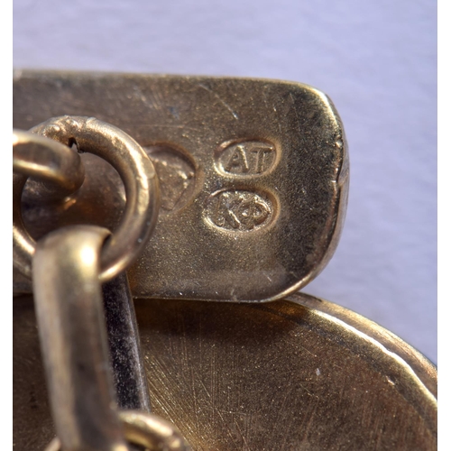 1920 - A PAIR OF CONTINENTAL SILVER GILT AND ENAMEL EAGLE CUFFLINKS. 21 grams.