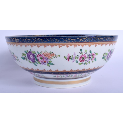 193 - 19th c. Paris Porcelain punch bowl in Chinese export style and a Paris armorial coffee cup and sauce... 