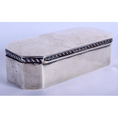 1957 - A LATE VICTORIAN SILVER BOX. Birmingham 1897. 115 grams. 10 cm x 5 cm.