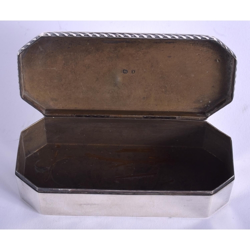 1957 - A LATE VICTORIAN SILVER BOX. Birmingham 1897. 115 grams. 10 cm x 5 cm.