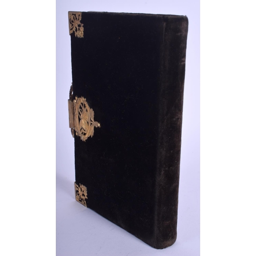 1969 - AN ANTIQUE GOLD MOUNTED BOOK dated 1853. 17 cm x 11 cm.