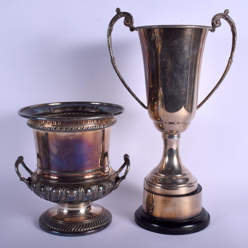 1979 - A TWIN HANDLED VENTURA PEKINGESE CORRIDALE TROPHY WINE COOLER together with a larger twin handled tr... 