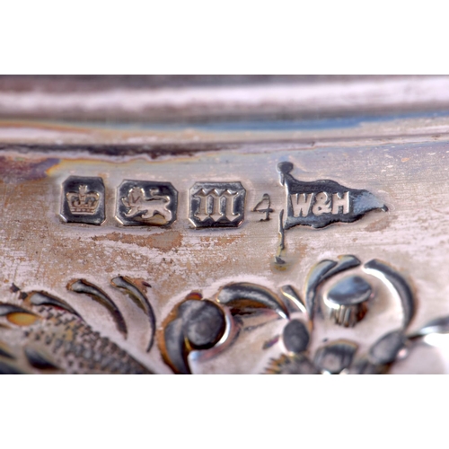 1985 - AN ANTIQUE SILVER DOG TROPHY BOWL and two silver vases. 450 grams overall. (3)