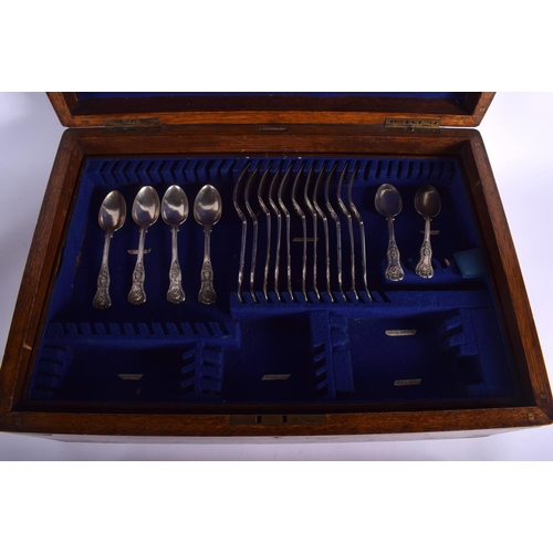 2004 - A GOOD ANTIQUE CANTEEN OF SILVER CUTLERY by William Rawlings Sobey, including four matching silver p... 