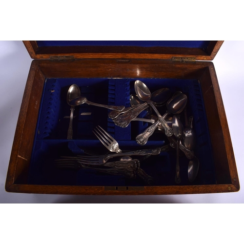 2004 - A GOOD ANTIQUE CANTEEN OF SILVER CUTLERY by William Rawlings Sobey, including four matching silver p... 