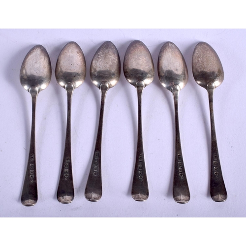 2012 - SIX GEORGE III SILVER SPOONS. London 1800. 85 grams. (6)