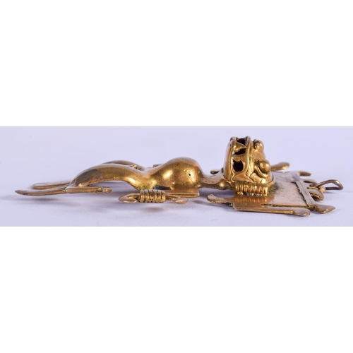 2016 - A VERY RARE EARLY SOUTH AMERICAN GOLD ALLOY TRIBAL EFFIGY PENDANT possibly Columbian, Tairona Cultur... 