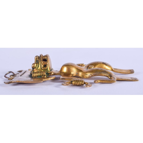 2016 - A VERY RARE EARLY SOUTH AMERICAN GOLD ALLOY TRIBAL EFFIGY PENDANT possibly Columbian, Tairona Cultur... 