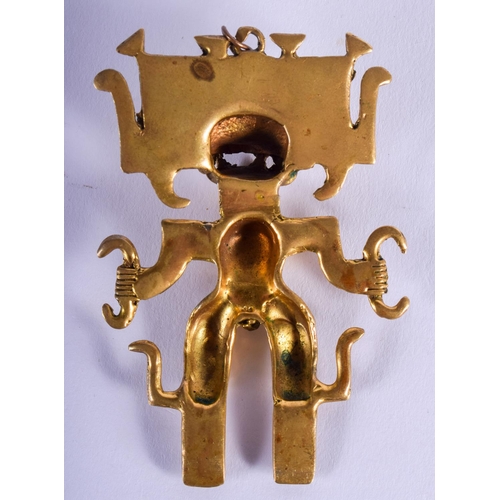 2016 - A VERY RARE EARLY SOUTH AMERICAN GOLD ALLOY TRIBAL EFFIGY PENDANT possibly Columbian, Tairona Cultur... 