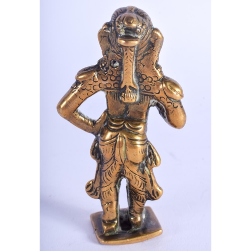 2017 - AN 18TH CENTURY INDIAN BRONZE FIGURE OF A BUDDHISTIC DEITY. 9 cm high.