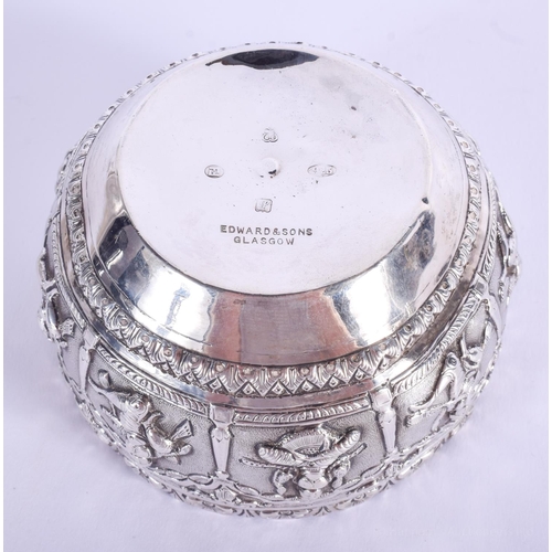 2020 - A VERY UNUSUAL ENGLISH SILVER INDIAN STYLE SUGAR BOWL. 95 grams. 9.5 cm wide.