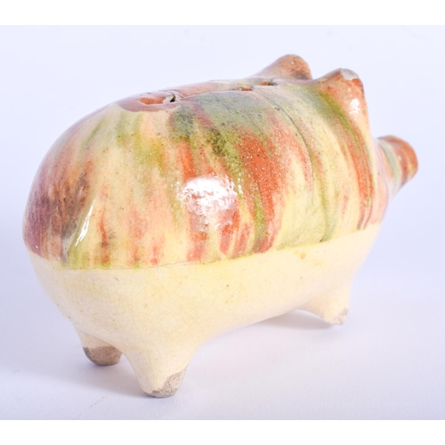 2023 - A RARE 19TH CENTURY ENGLISH WHIELDON TYPE PIGGY MONEY BOX. 10 cm wide.