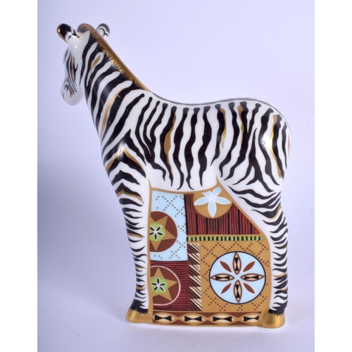 203 - Royal Crown Derby paperweight of a Zebra Baby, gold stopper. 13 cm high.