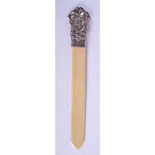 2054 - AN ART NOUVEAU SILVER LETTER OPENER. Birmingham 1909. 37 grams. 25 cm long.