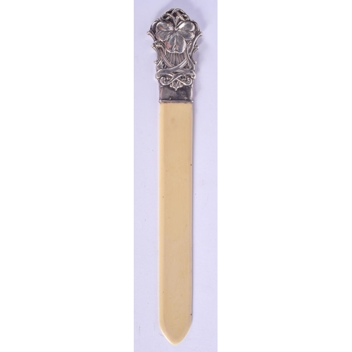 2054 - AN ART NOUVEAU SILVER LETTER OPENER. Birmingham 1909. 37 grams. 25 cm long.