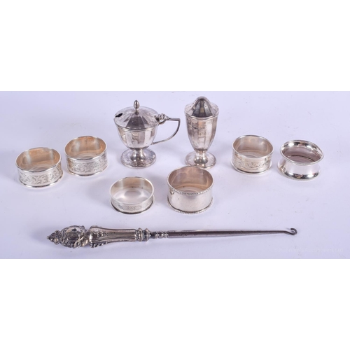 2058 - ASSORTED SILVER WARES. 205 grams. (qty)