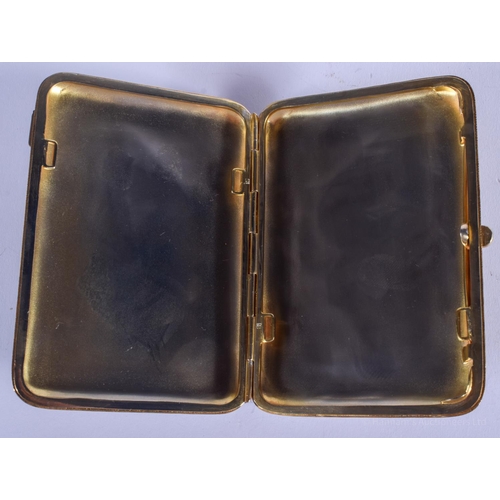 2065 - A LARGE CONTINENTAL SILVER AND ENAMEL CIGARETTE CASE. 320 grams. 9 cm x 11 cm.