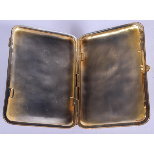 2066 - A LARGE CONTINENTAL SILVER AND ENAMEL CIGARETTE CASE. 320 grams. 9 cm x 11 cm.