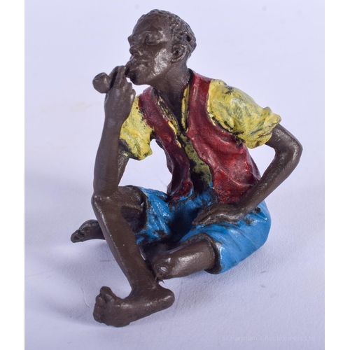 2074 - A CONTEMPORARY COLD PAINTED BRONZE FIGURE. 5.5 cm x 4 cm.