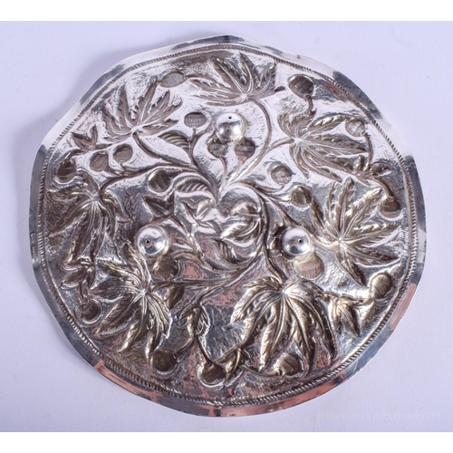 2101 - A SCOTTISH HAMILTON SILVER THISTLE DISH. 271 grams. 17 cm wide.