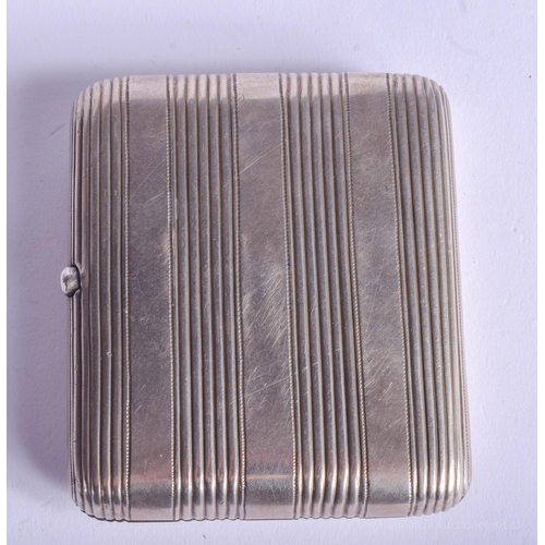 2107 - AN ANTIQUE RUSSIAN SILVER CIGARETTE CASE. 135 grams. 7.25 cm x 8.5 cm.