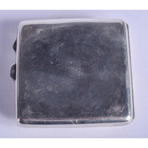 2140 - AN ANTIQUE SILVER CIGARETTE CASE. Birmingham 1919. 129 grams. 7.5 cm x 7.5 cm.