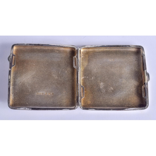 2140 - AN ANTIQUE SILVER CIGARETTE CASE. Birmingham 1919. 129 grams. 7.5 cm x 7.5 cm.