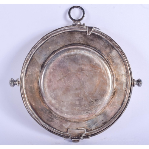 2180 - A VERY UNUSUAL MIDDLE EASTERN PERSIAN SILVER CAKE STAND. 620 grams. 19 cm wide.