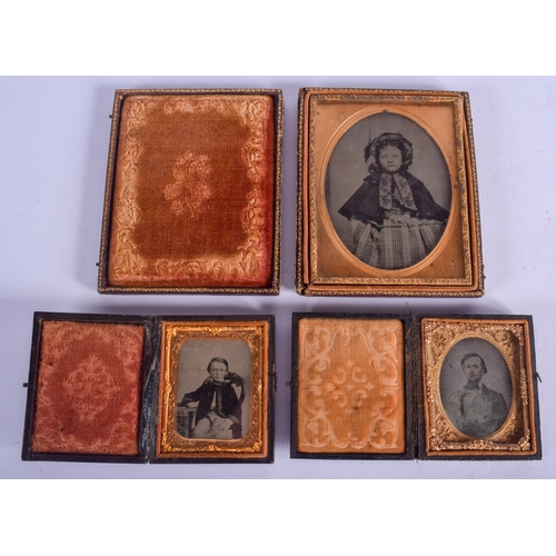 2185 - THREE ANTIQUE DAGUERREOTYPES. (3)