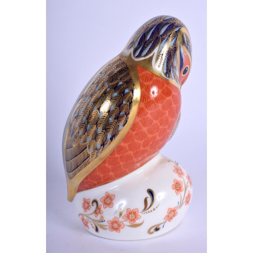 221 - Royal Crown Derby paperweight of a kingfisher, gold stopper. 11.5cm high