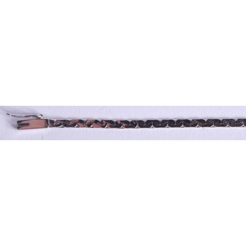 2221 - A 14CT WHITE GOLD AND DIAMOND BRACELET. 4.8 grams. 17 cm x 0.3 cm.