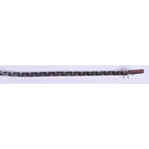 2221 - A 14CT WHITE GOLD AND DIAMOND BRACELET. 4.8 grams. 17 cm x 0.3 cm.