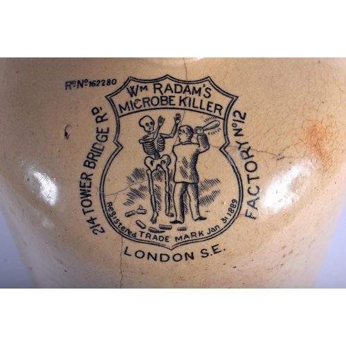 278 - A CHARMING 19TH CENTURY ENGLISH STONEWARE MICROBE KILLER JUG London C1889. 31 cm high.