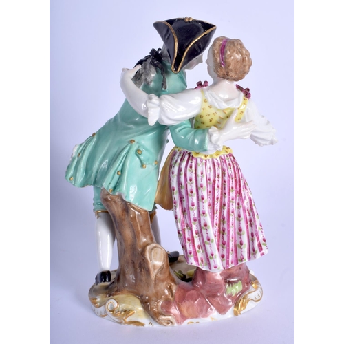 285 - A FINE MID 18TH CENTURY MEISSEN FIGURE OF DANCERS C1760 modelled upon a gilt painted base. 17 cm x 8... 