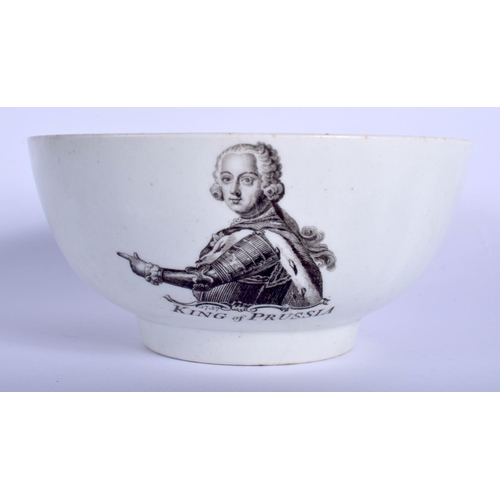 286 - Worcester bowl printed with the King of Prussia, signed RH Worcester with anchor rebus. 15 cm wide.