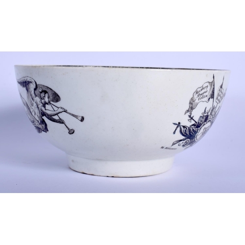 286 - Worcester bowl printed with the King of Prussia, signed RH Worcester with anchor rebus. 15 cm wide.