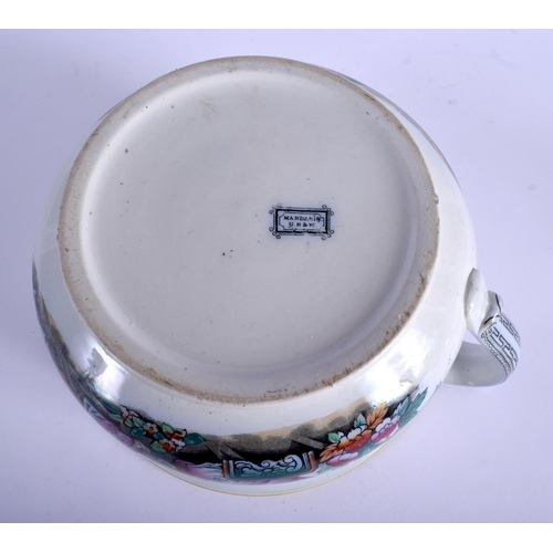 299D - A RARE 19TH CENTURY STAFFORDSHIRE UNWIN HOLMES & WORTHINGTON CHAMBER POT decorated in the mandarin p... 